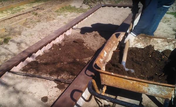 Высокая теплая грядка с фундаментом из тротуарной плитки пошагово. Фото и видео